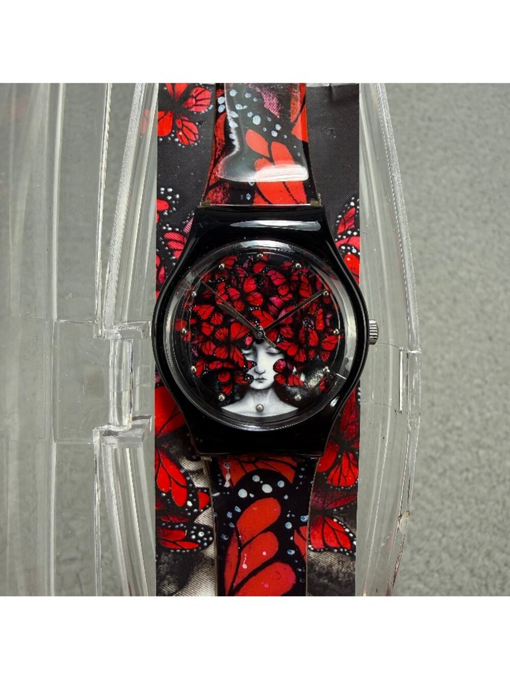 The New Yorker Watch Ana Juan Homage Red Black Butterfly Wristwatch Art Artist